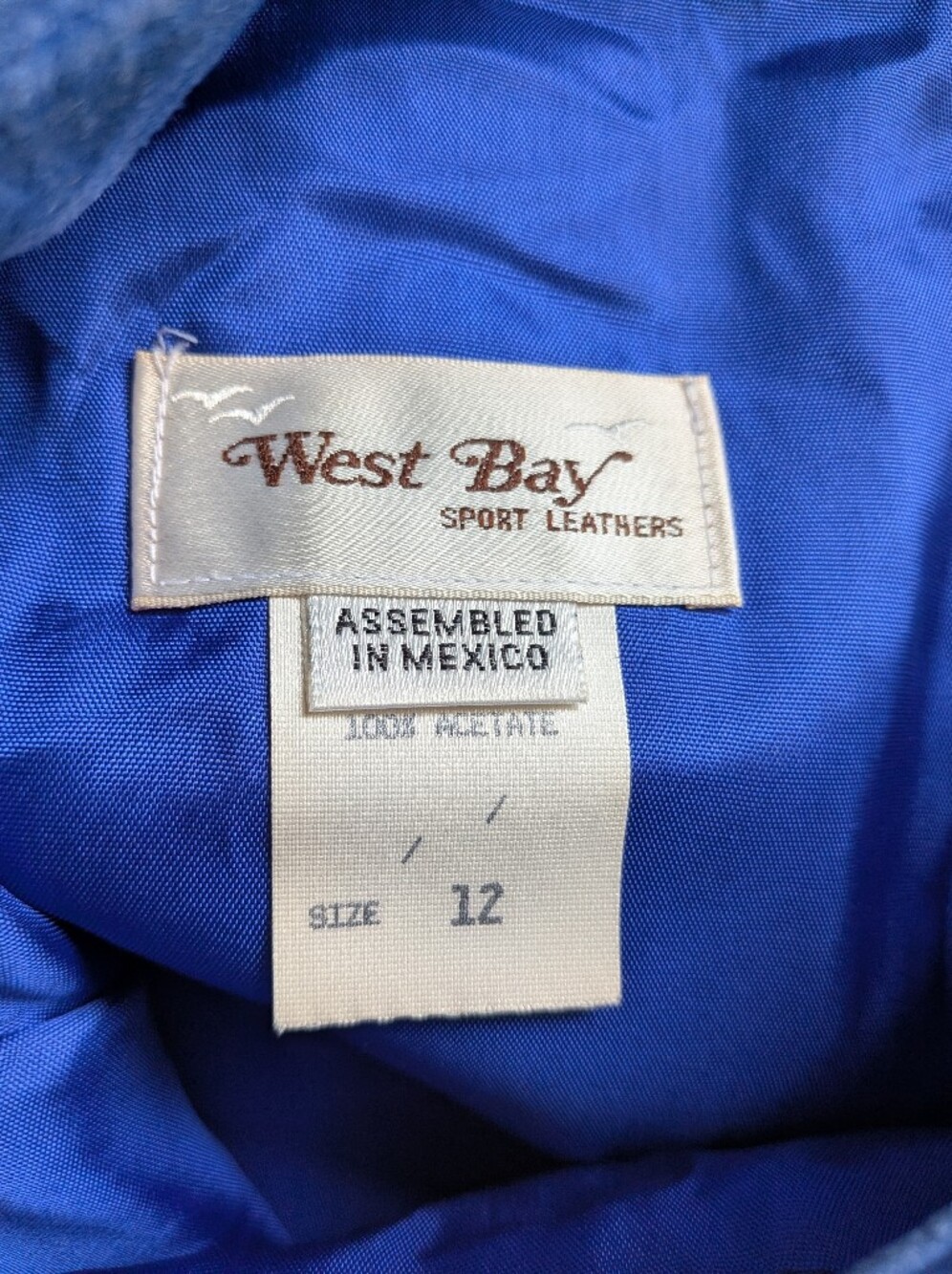 VINTAGE 80-90 WEST BAY 100% Suede Mini Skirt Women Blue Color Size 12 Back Zip - Picture 4 of 9